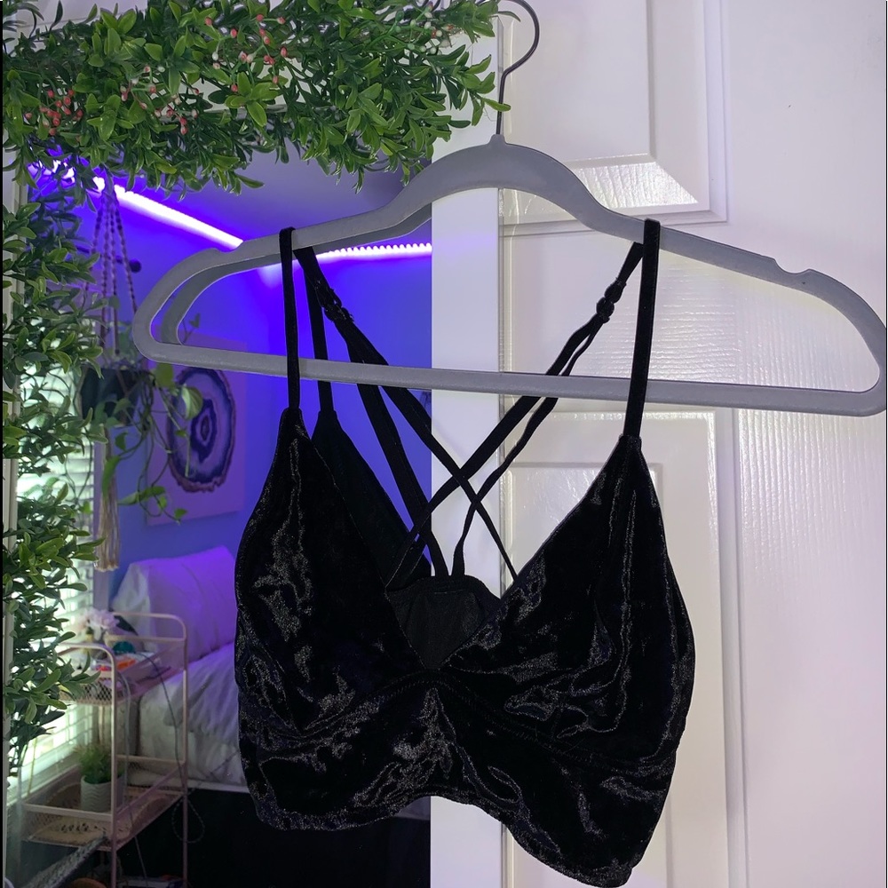 Black Suede Bra